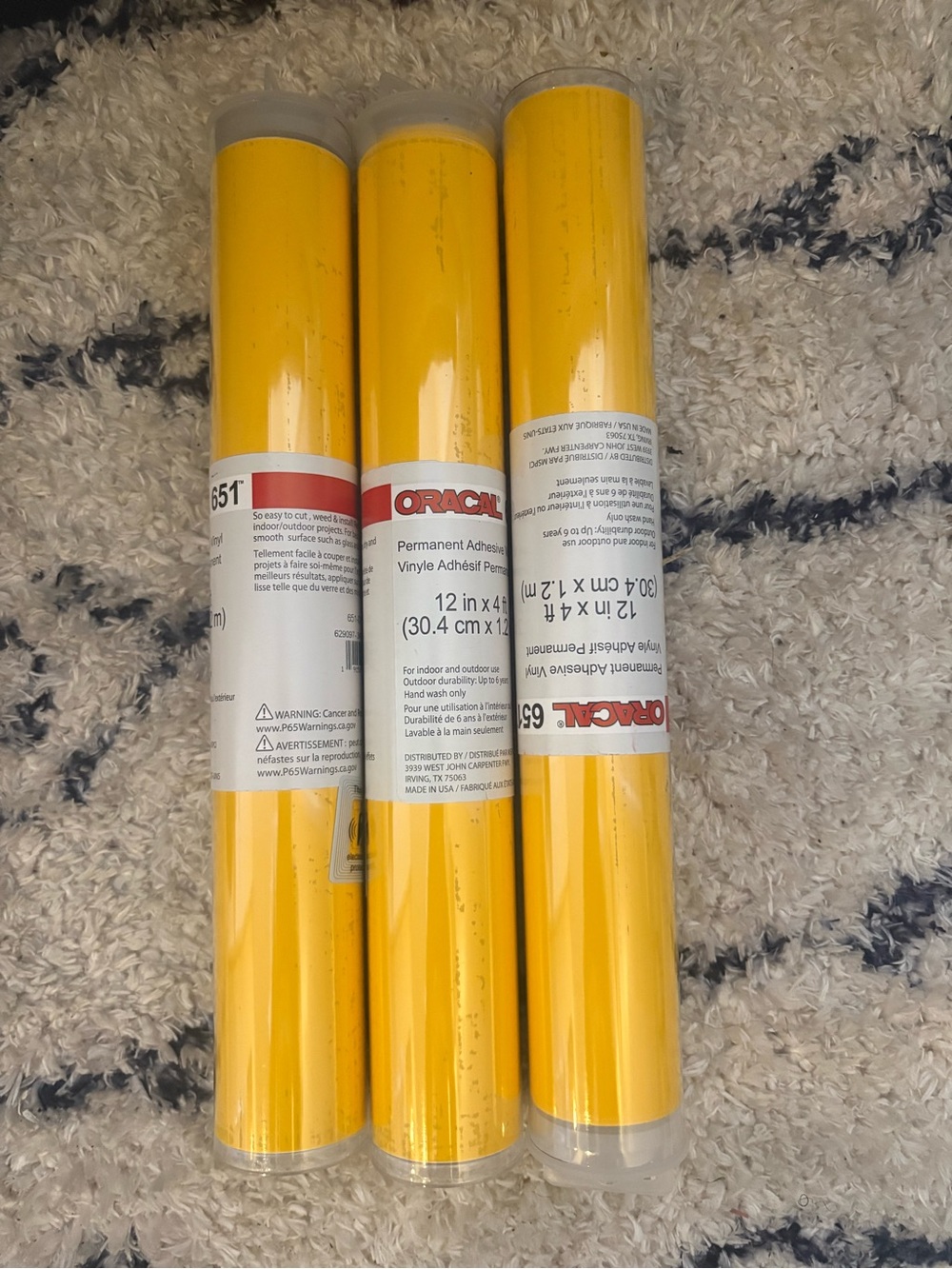 Yellow Permanent Adhesive Vinyl Rolls - Bright Yellow